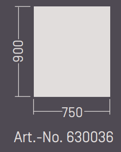 Placa de cristal especial de 6 mm rectangular de 750 x 900 mm con cantos redondeados