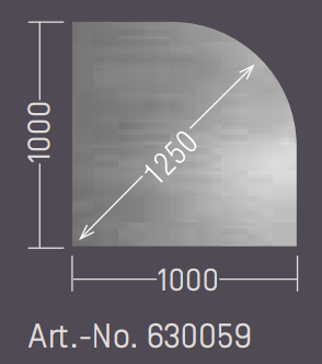Placa para suelo metálica curva semi-redonda de 2mm pintada de 1000 mm