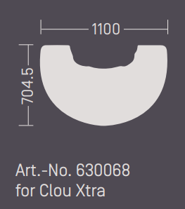 Placa de cristal especial de 6 mm semi-curva de 1100 x 704 mm con cantos redondeados para Clou Xtra