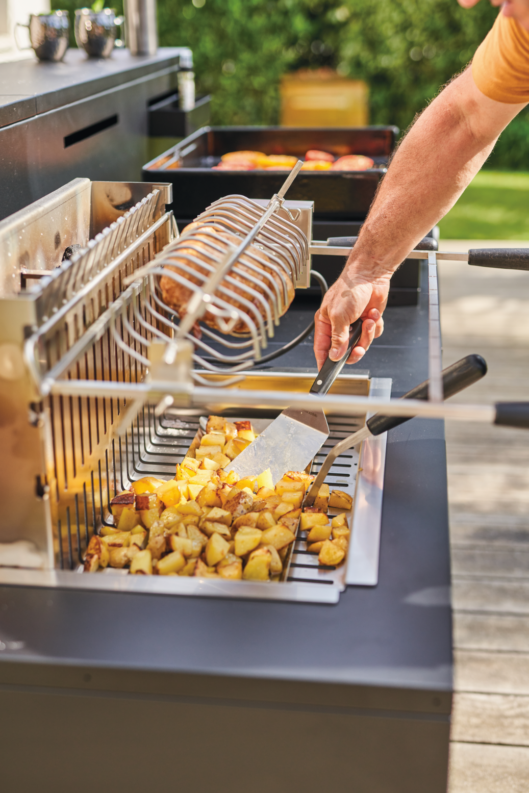 Módulo para cocina exterior con grill color negro 4