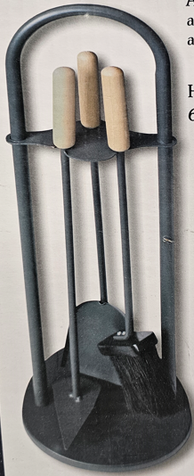 JUEGO DE ÚTILES DE 3 PIEZAS MANGO DE MADERA PARA CHIMENEA DE LEÑA ACCESORIOS INCLUYE ATIZADOR PALA Y ESCOBILLA