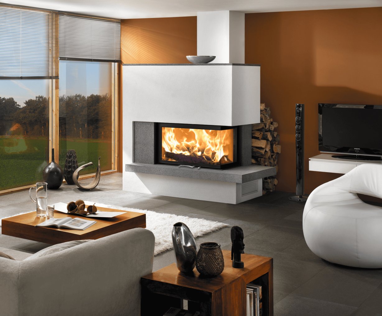 Hogar de leña 89x49x57S 2.0 Guillotina - Esquinero