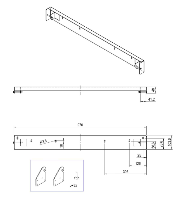 Soporte mural para serie MATRIX 800