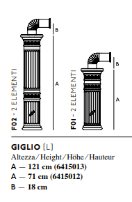 Columna cerámica F01 71cm para GIGLIO