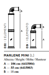 Columna cerámica E01 55cm para MARLENE MINI