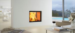 Hogar de leña 80X64S 2.0 Guillotina - Doble cara