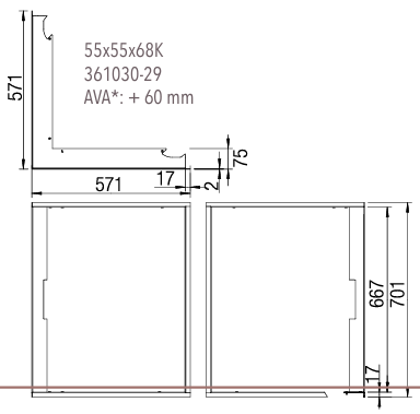 MARCO DECORATIVO 55X55X68K