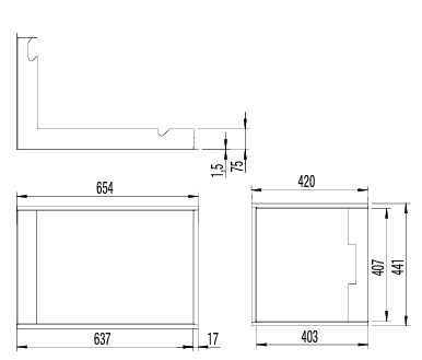 MARCO DECORATIVO 63X40X42K L/R