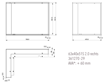 Marco decorativo 63x40x51S derecha