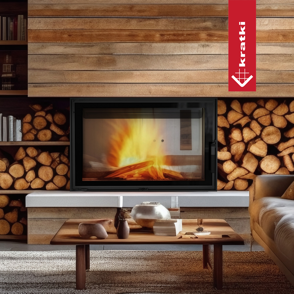 Chimenea de leña calefactora LUCY 16kW (Doble cristal) 3