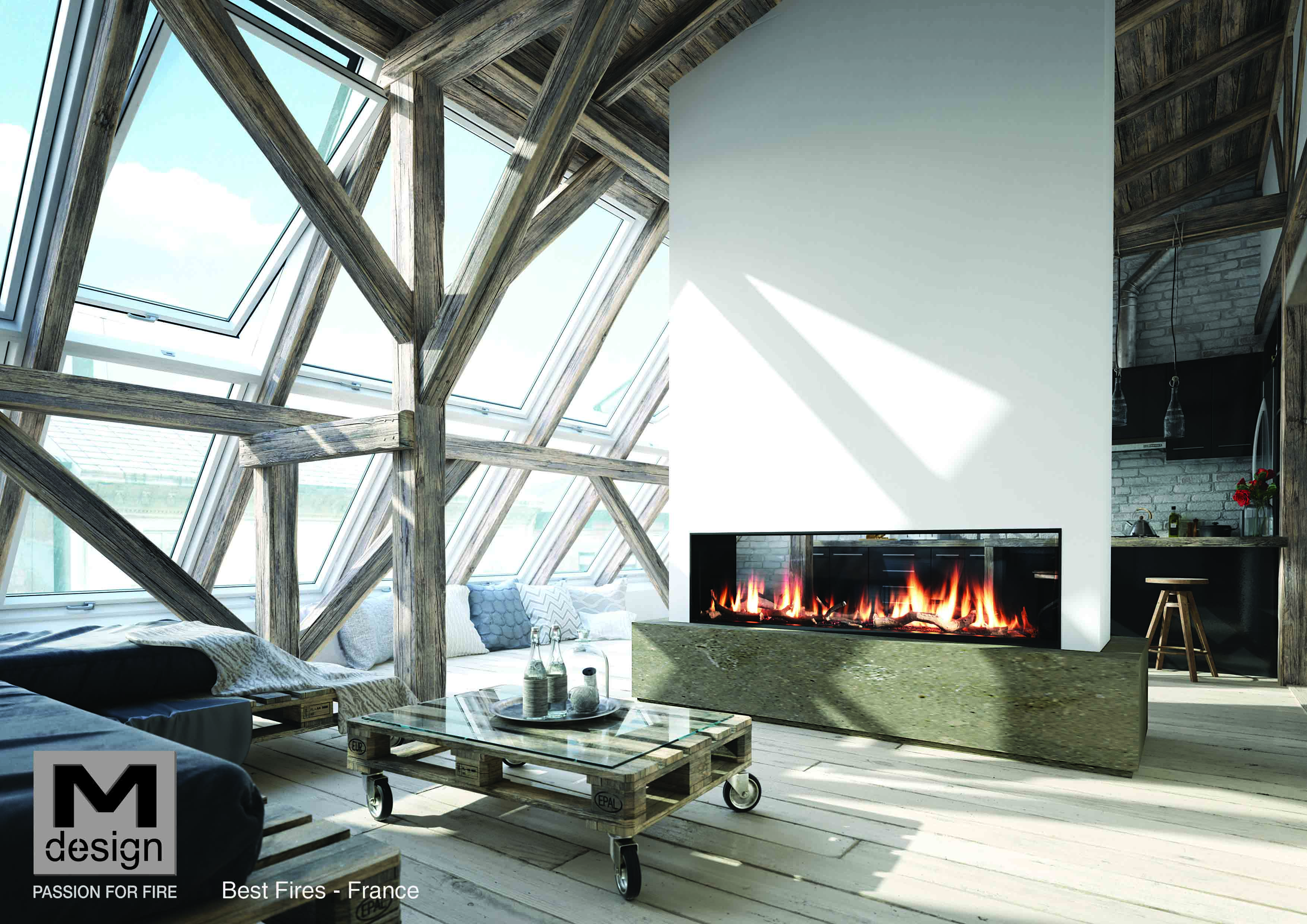 Hogar de gas LUNA DIAMOND 1900 DH - doble cara