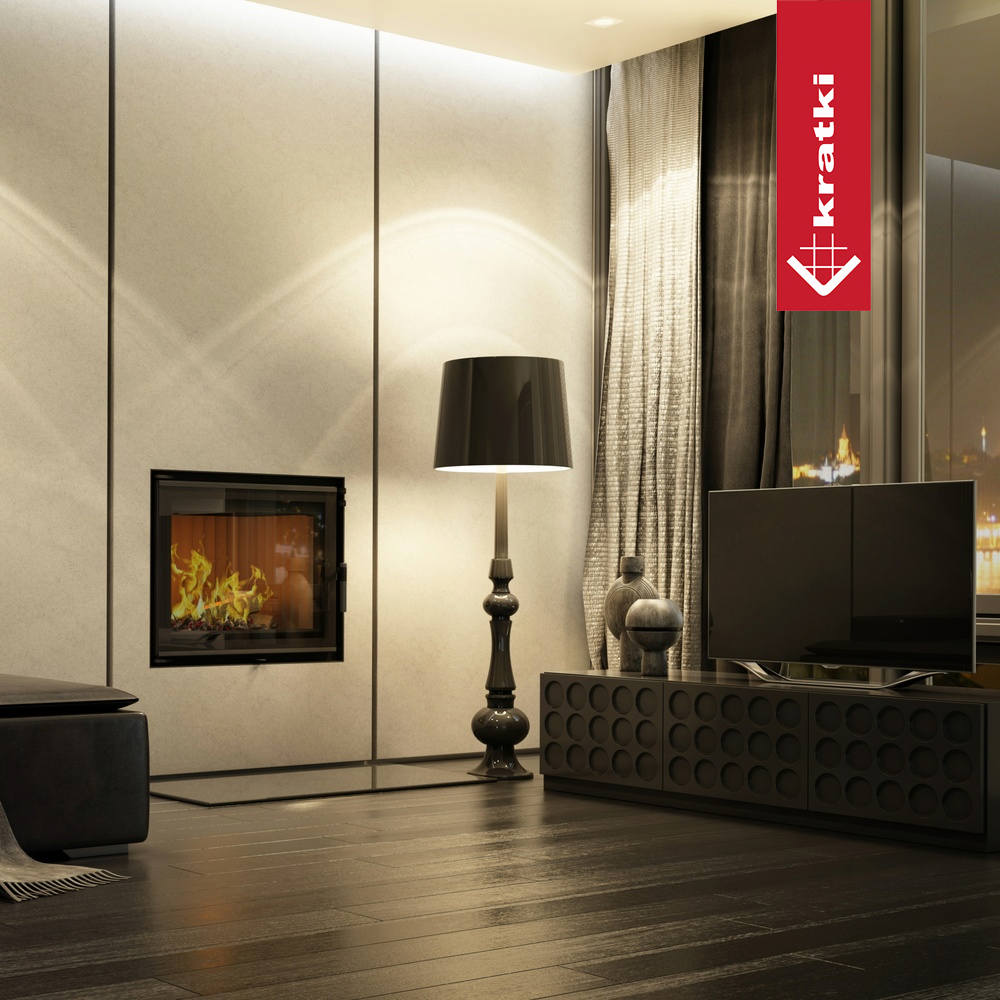 Chimenea de leña calefactora AQUARIO 18kW (Doble cristal)