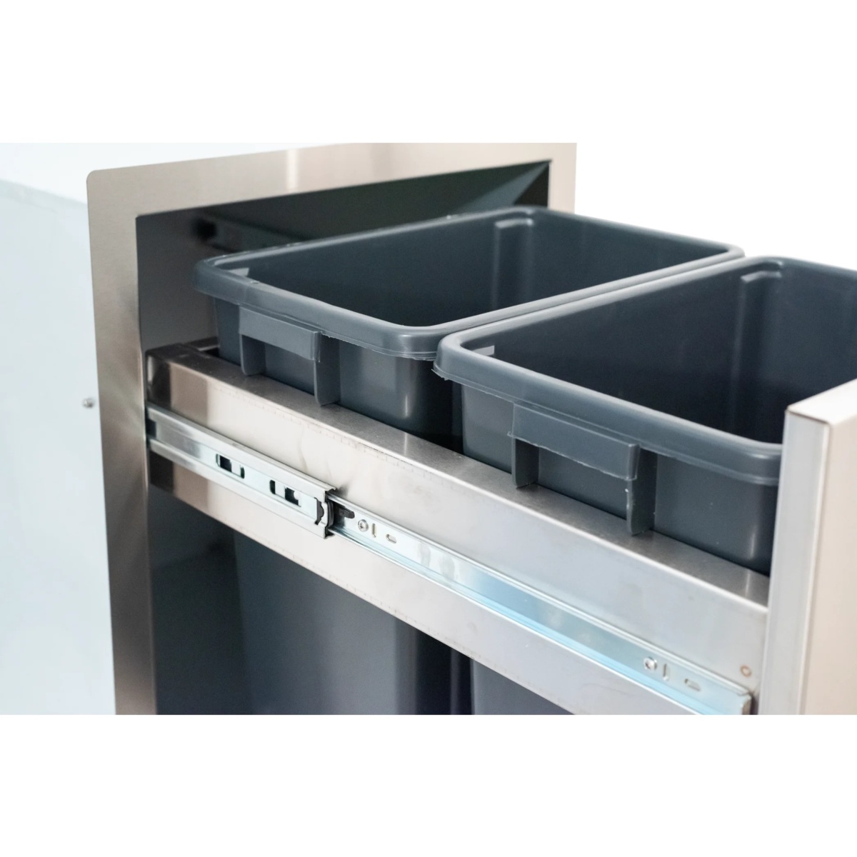 Cajonera inox 304 extraible para desechos (2 cubos) 4