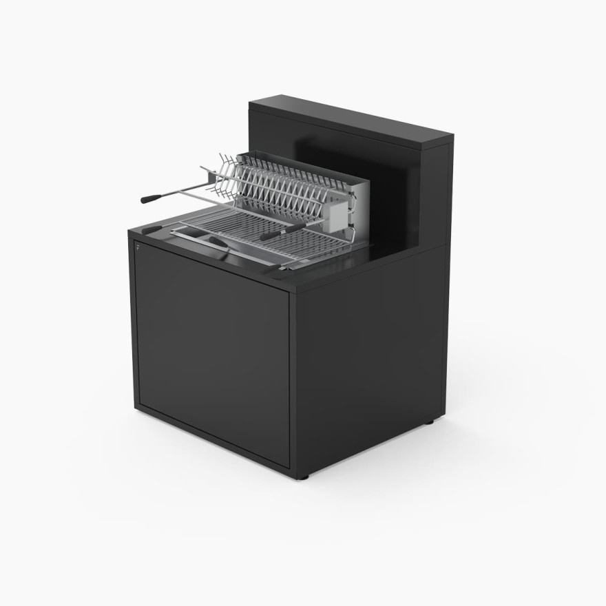 Módulo para cocina exterior con grill color negro 1