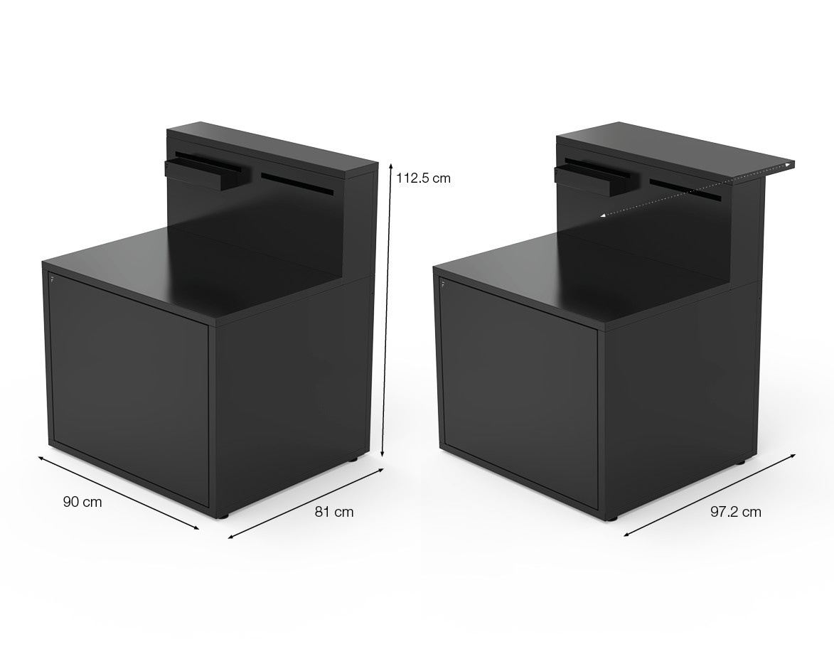 Módulo de cocina exterior para para planchas color negro 17