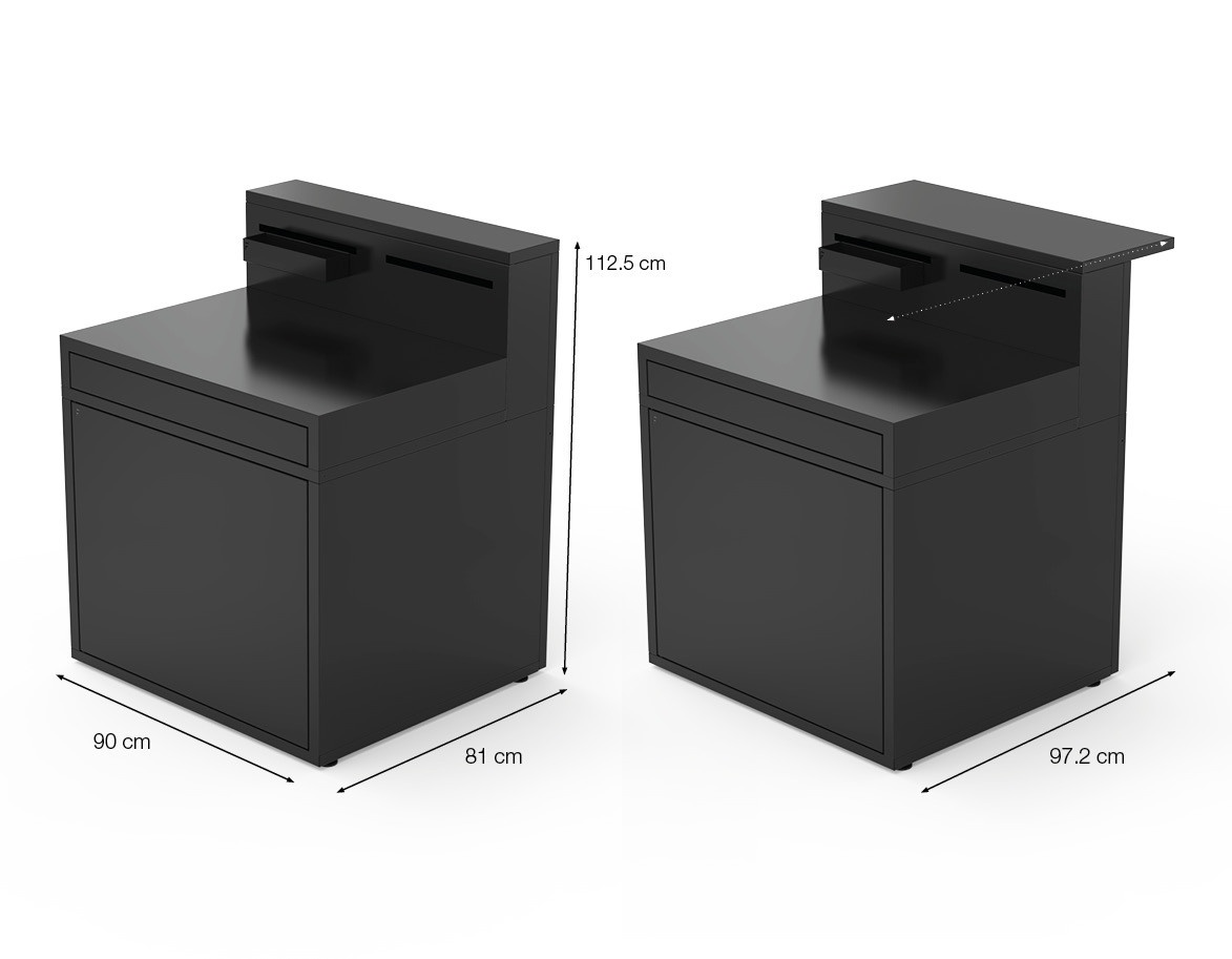 Módulo cocina exterior plano de acero negro 12