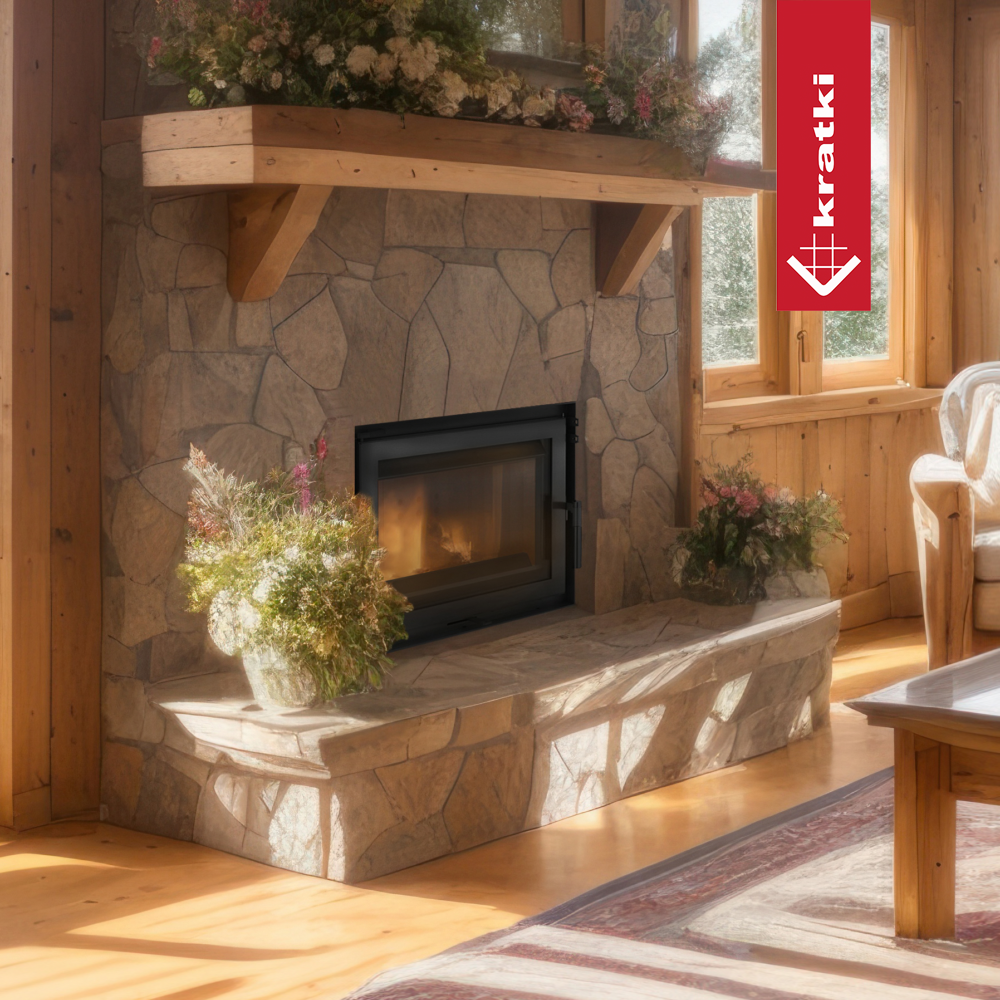 Chimenea de leña calefactora AQUARIO 12kW Ø180