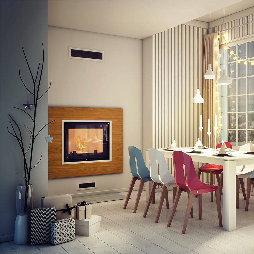 Chimenea de leña calefactora AMELIA DECO