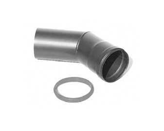 Codo 45º Ø8cm negro MCZ 4022009