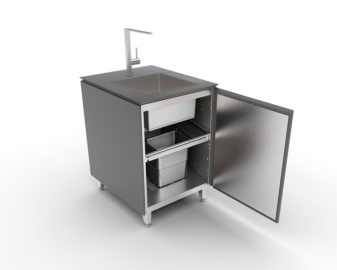Módulo cocina exterior ADAPT 60 con fregadero y cubo residuos