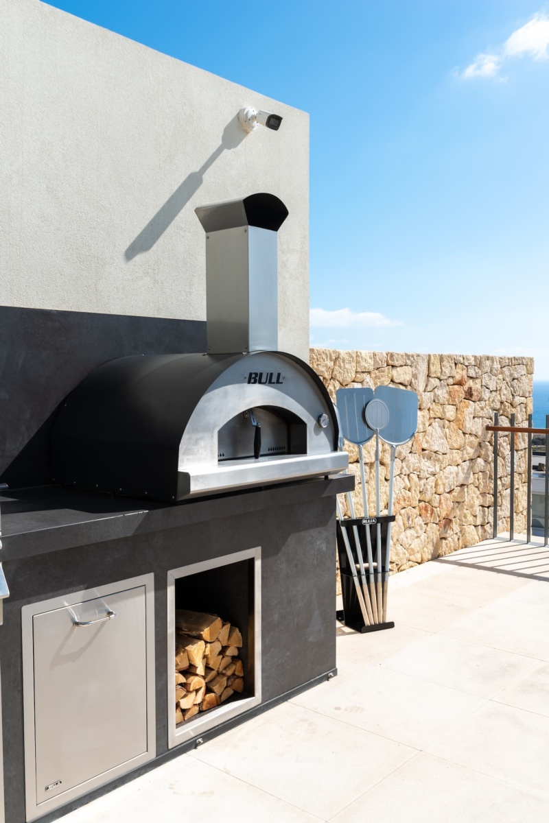 Horno de leña PIZZA BULL 80X60 sin carrito y top antracita 1