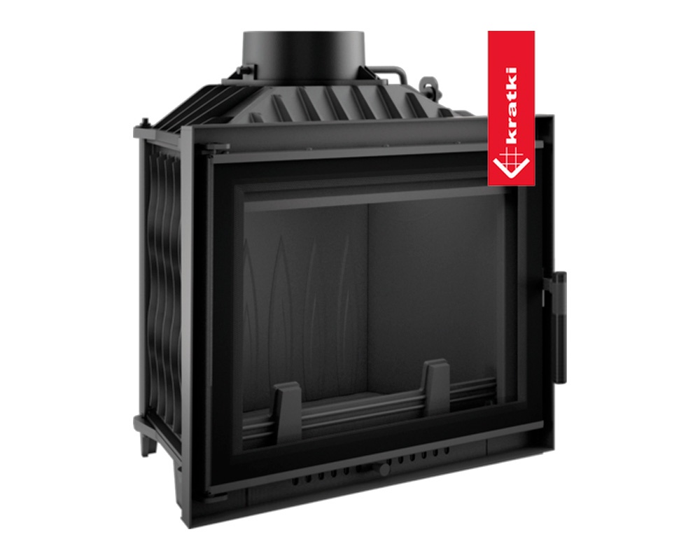 Chimenea de leña ANTEK DECO (Puerta lateral) con cristal serigrafiado
