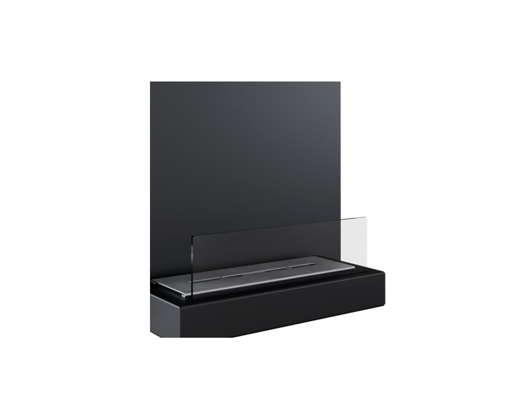 Chimenea de bioetanol de pared PLANK negra