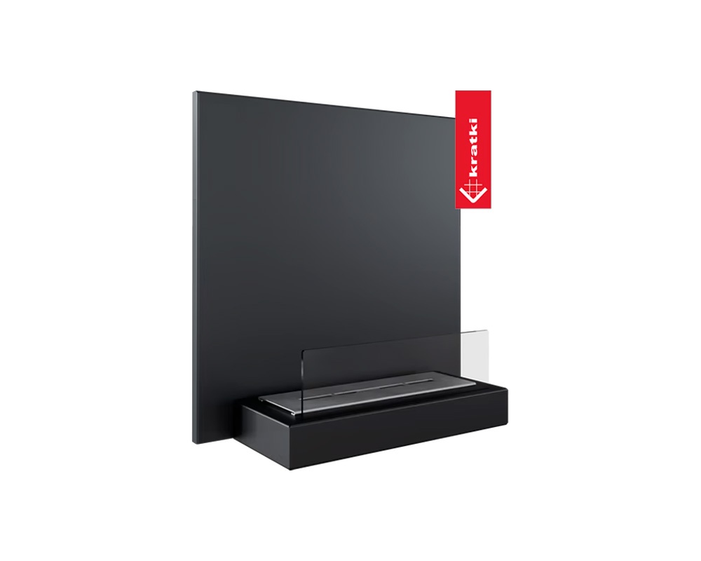 Chimenea de bioetanol de pared PLANK negra 5
