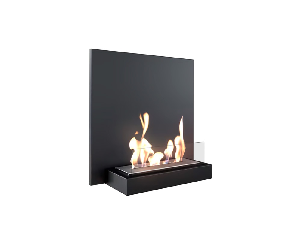Chimenea de bioetanol de pared PLANK negra