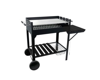 Barbacoa de carbón con ruedas base 75