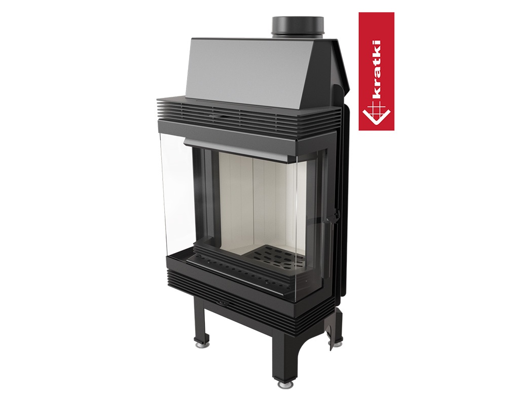 Chimenea de leña BLANKA 8kW doble esquina