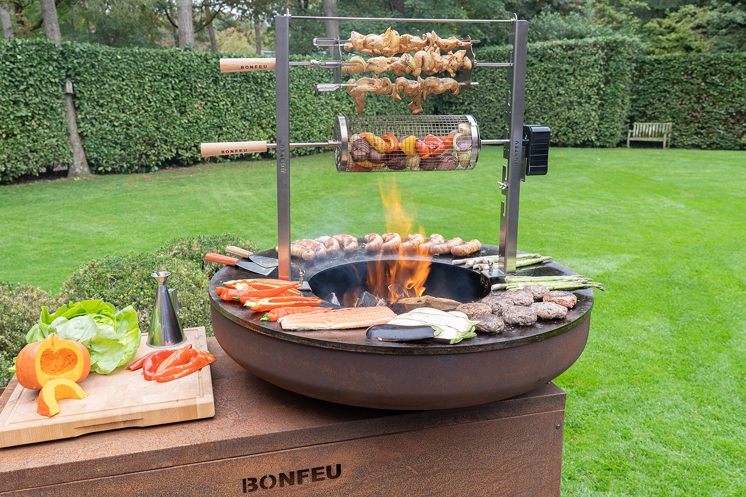 Barbacoa de leña BONBIZA ISLAND CORTEN XL