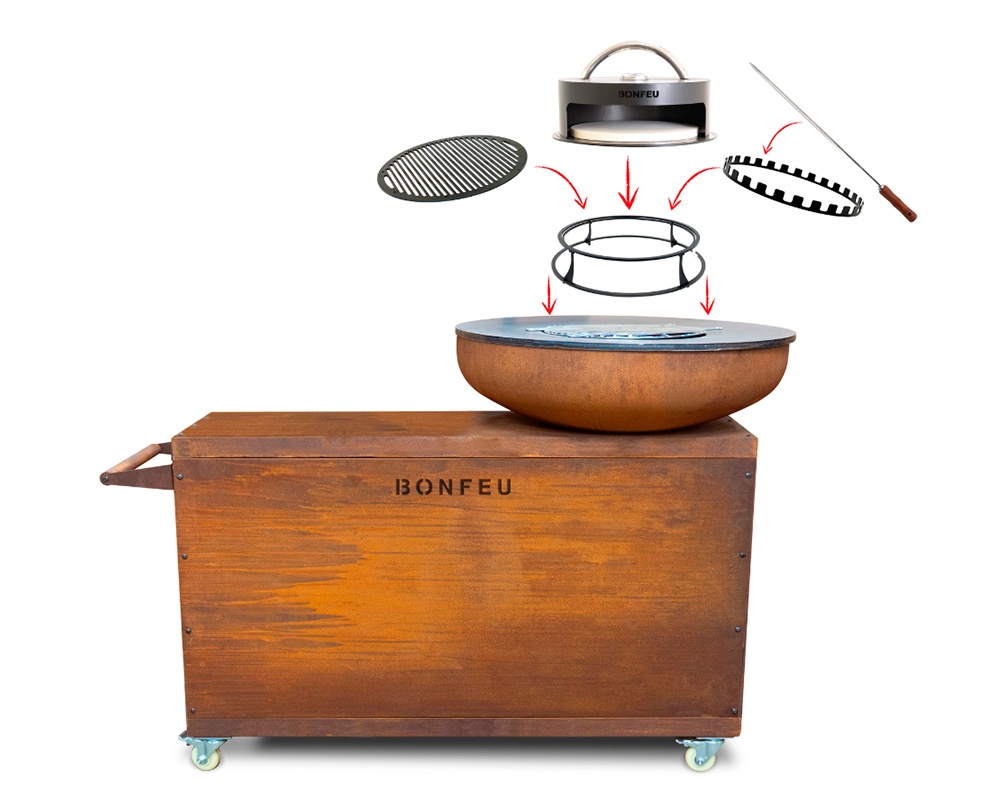 Barbacoa de leña BONBIZA ISLAND CORTEN