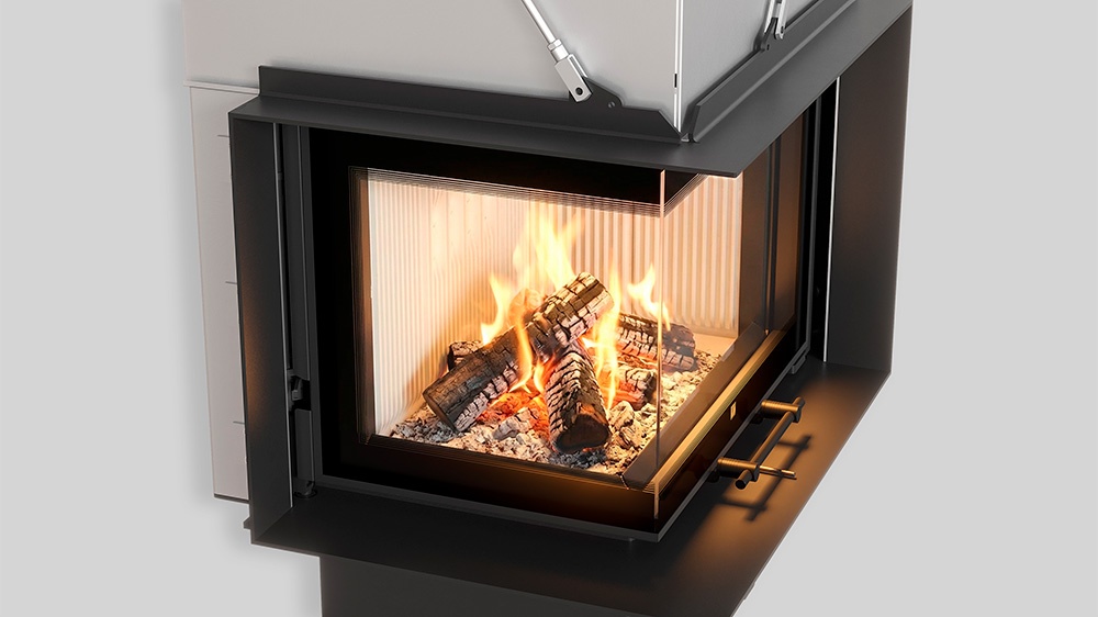 Chimenea de leña esquinera MILANO 610_430 Guillotina 3