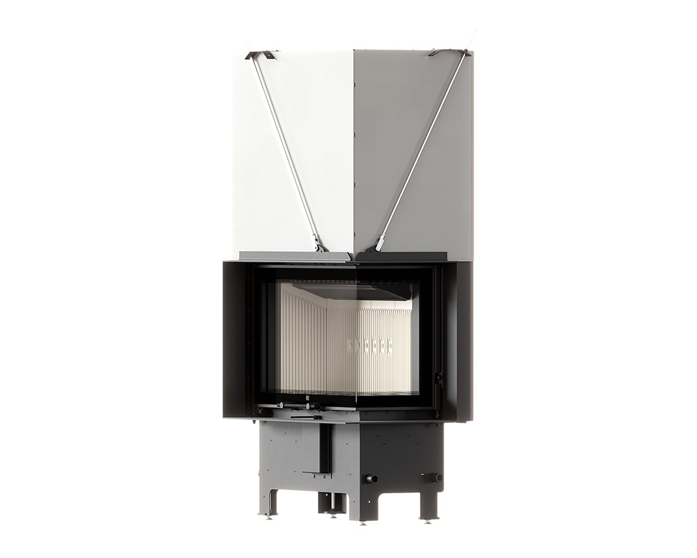 Chimenea de leña MILANO 650G SLIM Guillotina esquinera