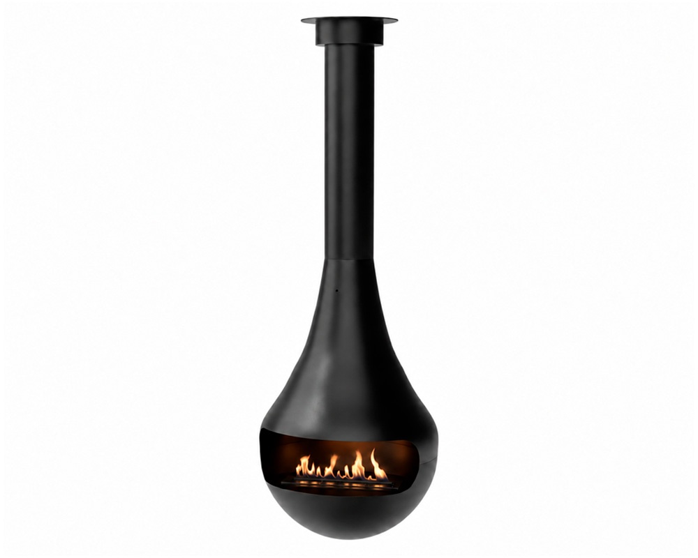 Chimenea de bioetanol PERLA CENTRAL con quemador automático BOB 45
