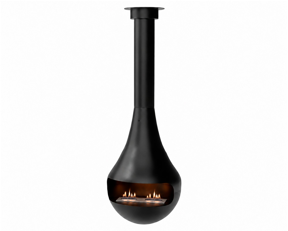 Chimenea de bioetanol PERLA CENTRAL con quemador manual BM50