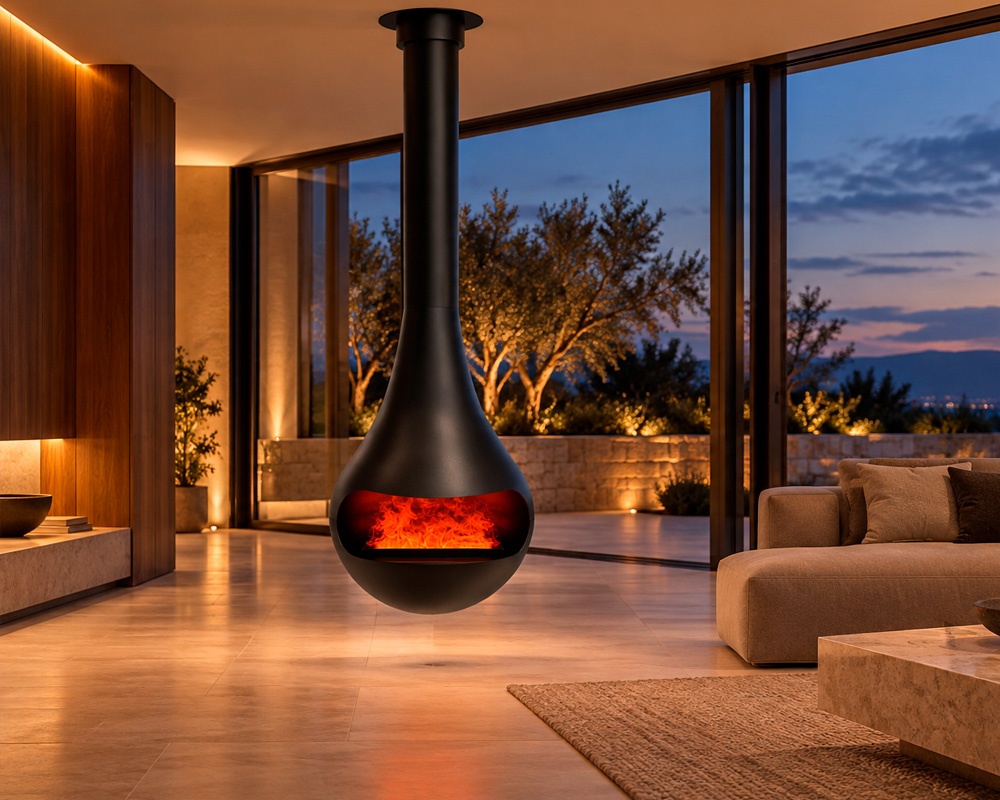 Chimenea eléctrica de vapor PERLA CENTRAL 50 suspendida