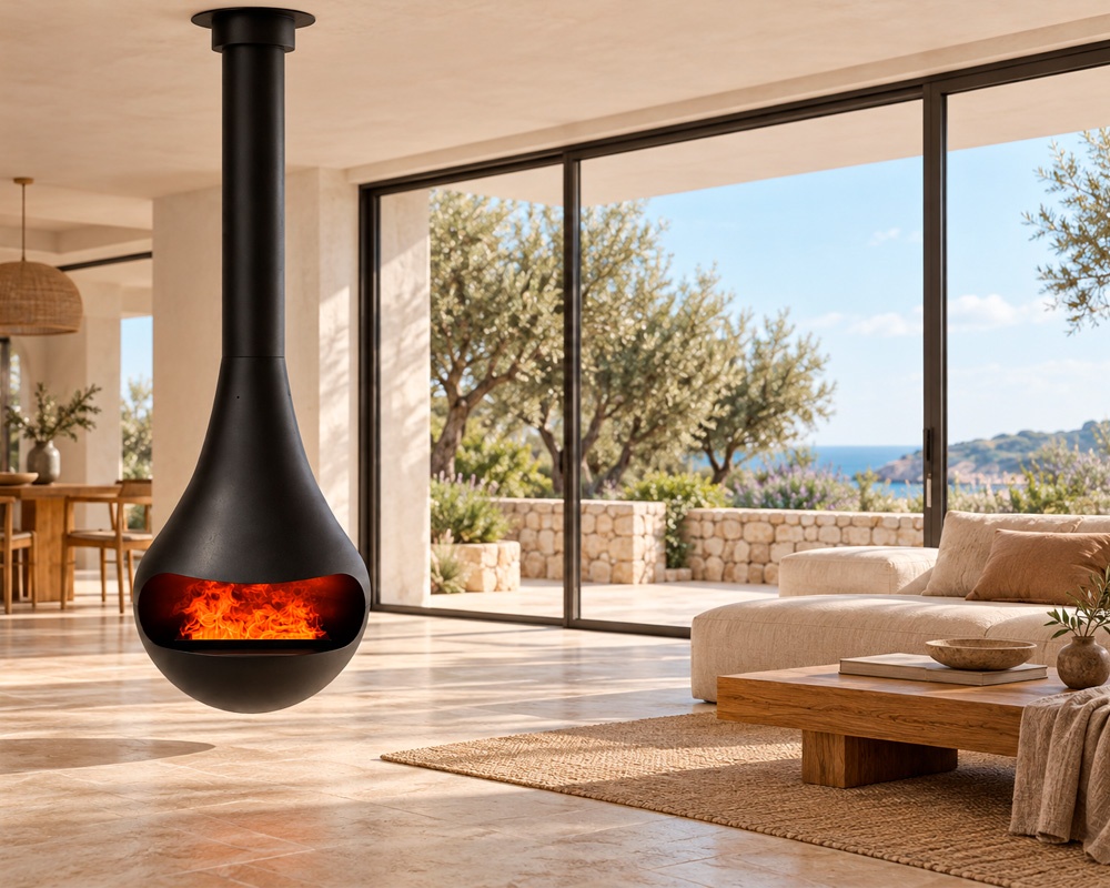 Chimenea eléctrica de vapor PERLA CENTRAL 50 suspendida