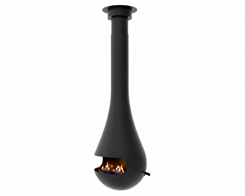 Chimenea de bioetanol PERLA FRONTAL con quemador electrónico BETO 45 suspendida