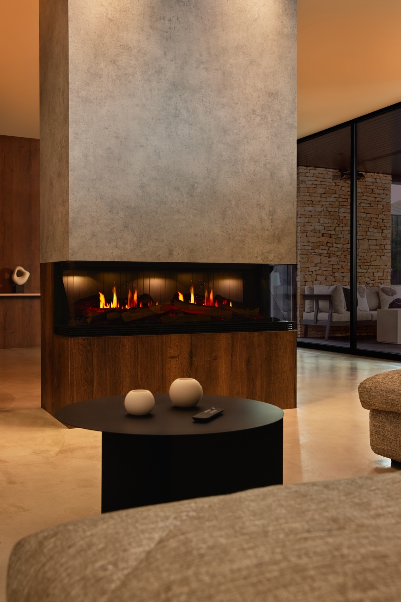 Chimenea eléctrica VISTA doble esquina