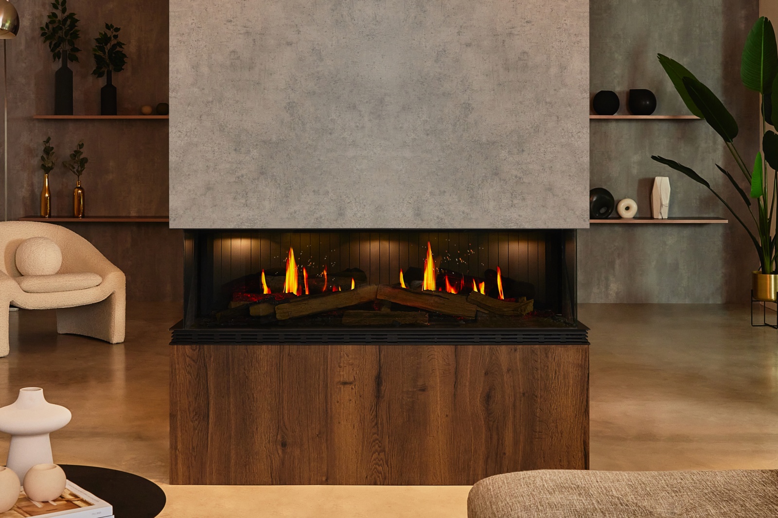 Chimenea eléctrica VISTA doble esquina 5