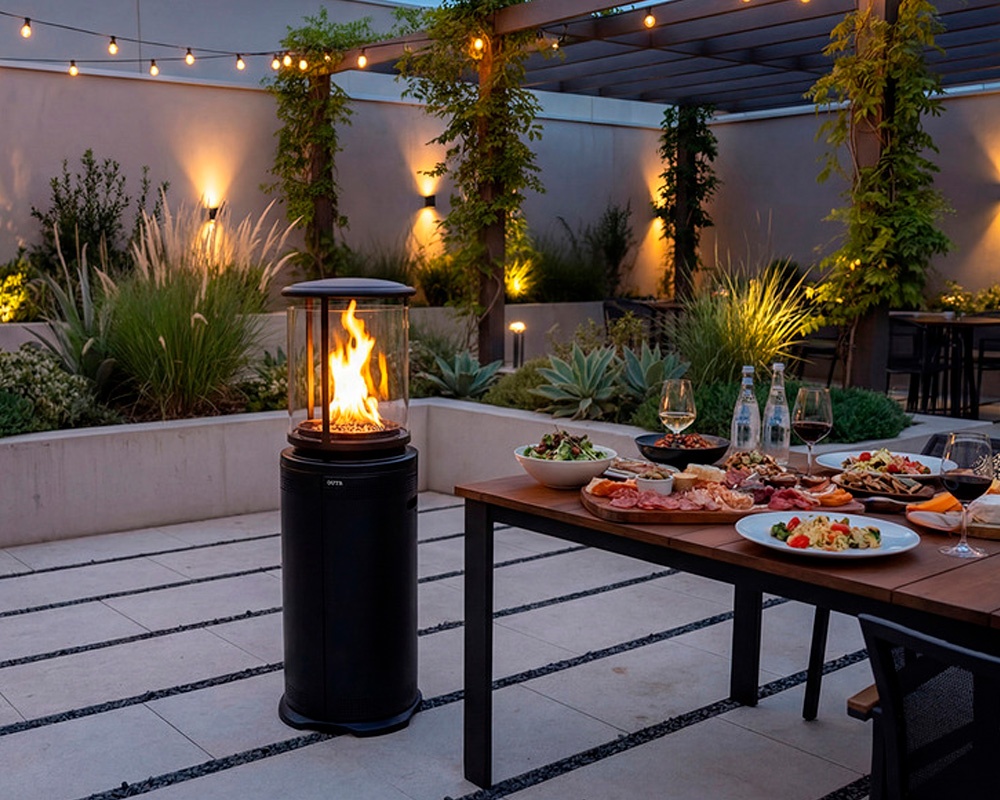 Estufa de exterior redonda BILBAO negro