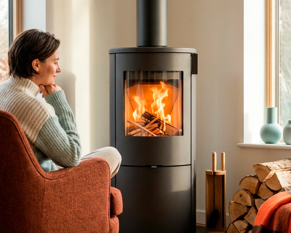 Estufa de leña KELIO con base BOX M