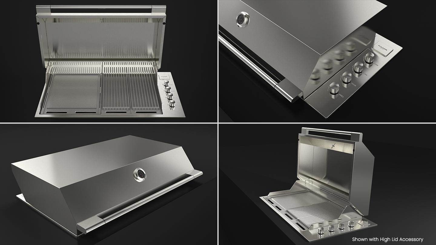 Tapa barbacoa FULGOR 100 inox alta