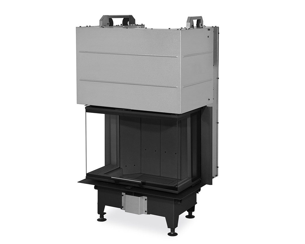 Hogar de leña HEAT 3CF3G 65/31 doble corner. interior negro