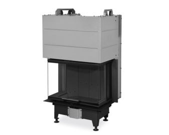 Hogar de leña HEAT 3CF3G 65/31 doble corner. interior negro