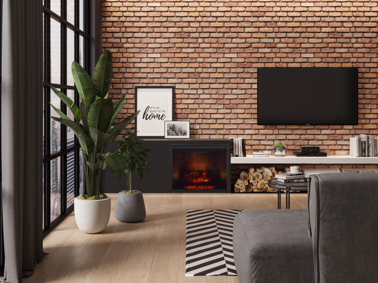 Chimenea eléctrica RUSTIC 30 4