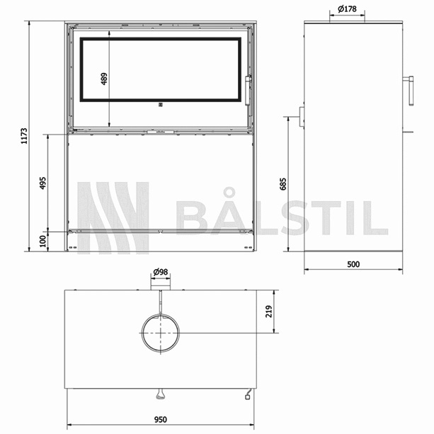 Estufa de leña FORLI 95 cuarzo sintético 1