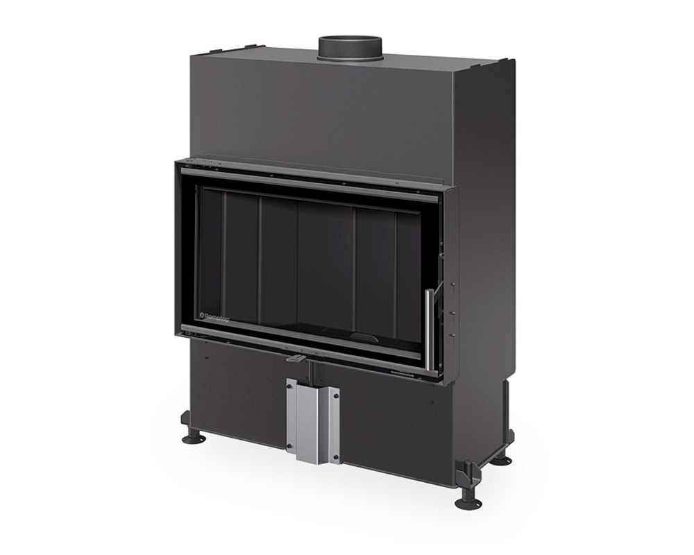 Chimenea de leña HEAT 70.44 SLIM interior cerámico negro (Frontal) H4P16